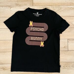 Psycho Bunny Black logo embroidered t-shirt sz 3 (Small) vibrant colors